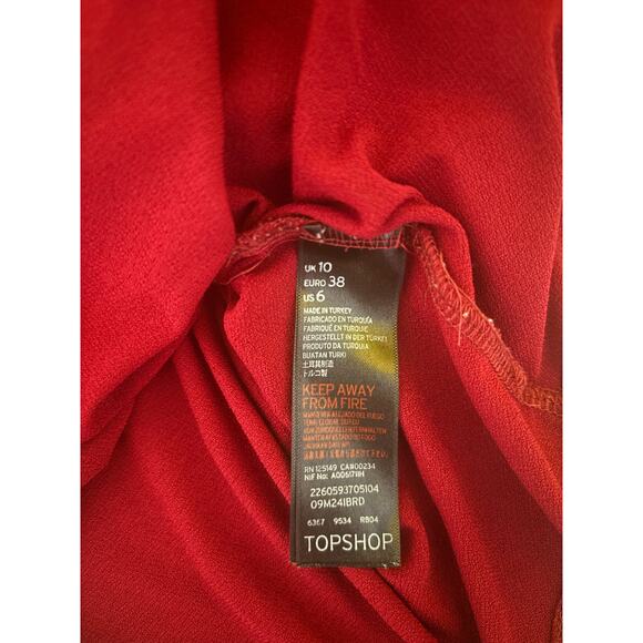 Top Shop Size 6 Red Wine Blouse - Picture 5 of 5